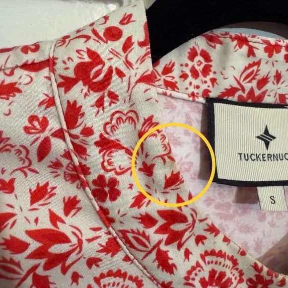 Tuckernuck Small Vermillion Ditsy Royal Shirt Dress Floral Boho Button Up - Picture 8 of 11